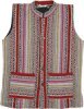 Fleece Lined Beauty Bush Striped Pattern Boho Vest