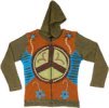 Peace and Love Fall Ribbed Knit Jacket with Embroidery