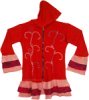 Red Blossom Flared Charm Hippie Cotton Zipper Hoodie