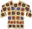 70s Hand Crochet Country Sweater Cardigan