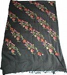 Embroidered Black Shawl
