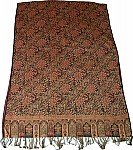 Black Orange Reversible Jamawar Stole