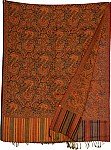 Black Orange Reversible Jamawar Shawl