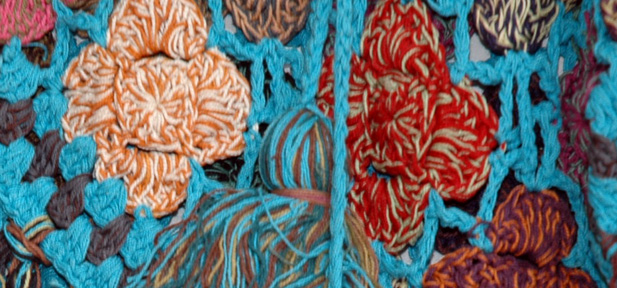 Java Blue Crochet  Poncho