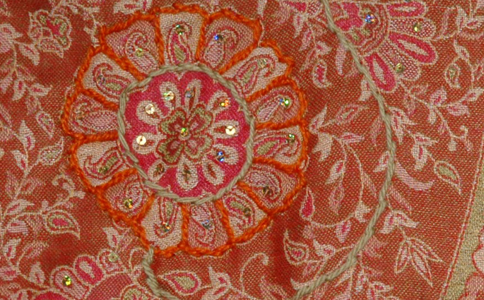 Tuscany Embroidery Sequins Shawl Stoll