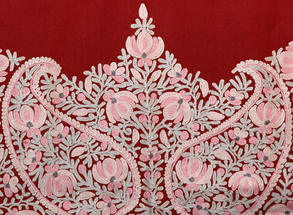 Tamarillo Floral Embroidered Shawl