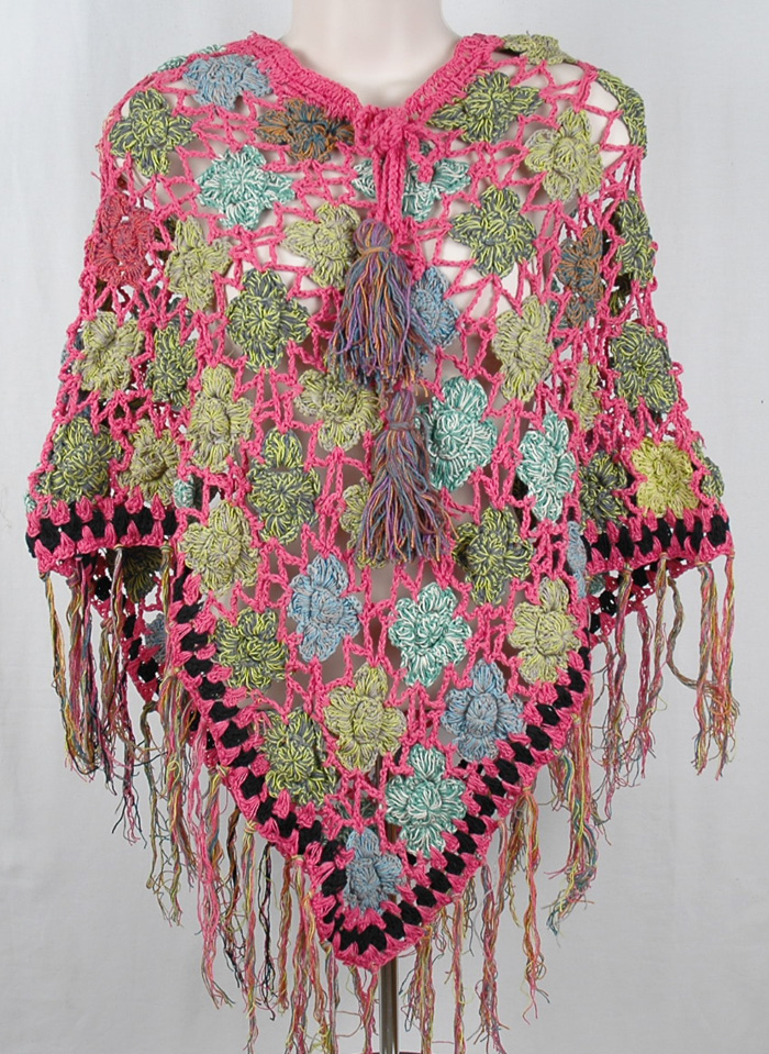 Sunny Pink Crochet Poncho