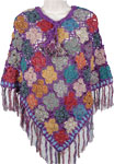 Purple Orchid Handwoven Crochet Poncho