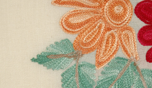 Border Embroidery Cream Stole