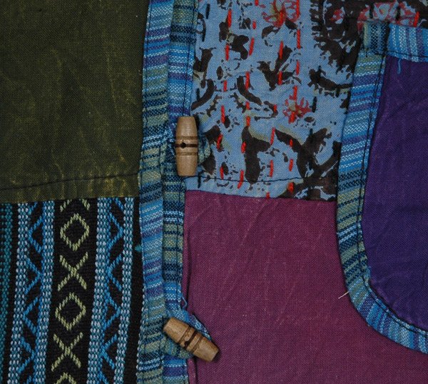 Vibrant Blue Patchwork Boho Cotton Jacket