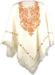 Coconut Cream Chateau Designer Wool Poncho