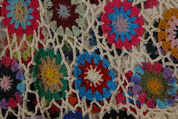 Multicolor Floral Artisan Crocheted Festival Poncho