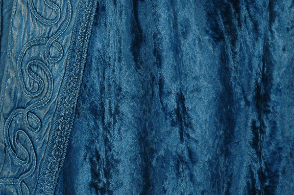Peacock Velvet Open Front Luxurious Jacket