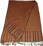 Black Orange Reversible Jamawar Stole