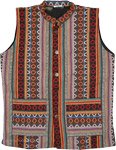 Fleece Lined Hippie Winter Unisex Vest with Front Pockets