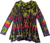 Black Rainbow Full Enticing Tie Dye Cardigan