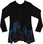 Long Sleeves Sapphire Tie Dye Short Duster