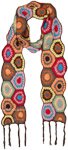 Brown Sugar Colorful Crochet Scarf