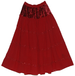 Red Wine Evening Long Skirt