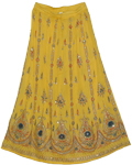 Old Gold Sequin Summer Long Skirt