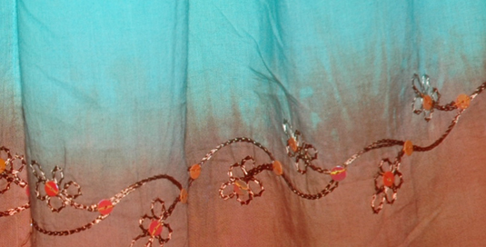 Tapas Aquamarine Brown Cotton Tie Dye Skirt