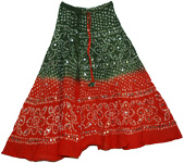 Tobasco Boho Tie Dye Sequin Skirt