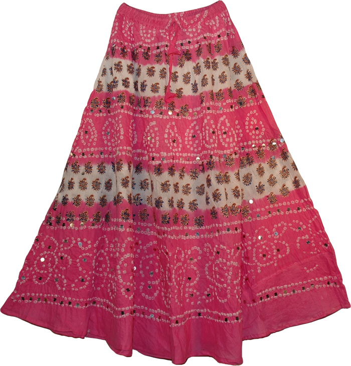 Hibiscus Bohemian Sequin Long Skirt | Sequin-Skirts | Tie-Dye, Bohemian