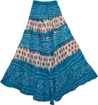 Venice Blue Bohemian Sequin Long Skirt