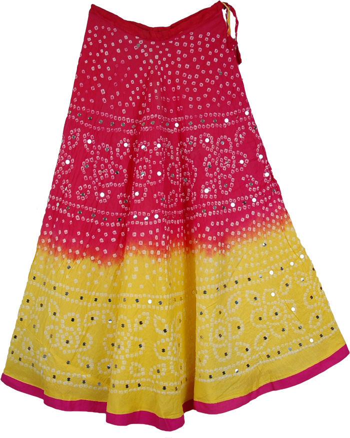 Charming Damsel Ethnic Cotton Tie Dye Skirt