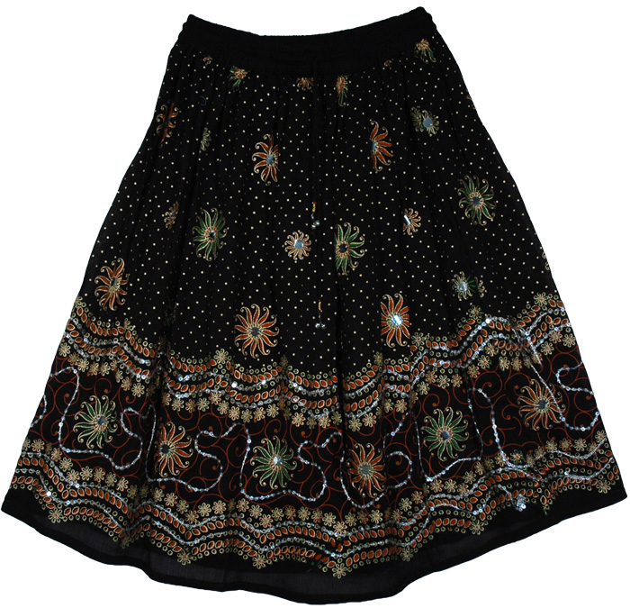 Country Fair Black Sequin Skirt