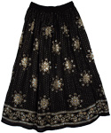 Gold Jingles Black Long Sequin Skirt