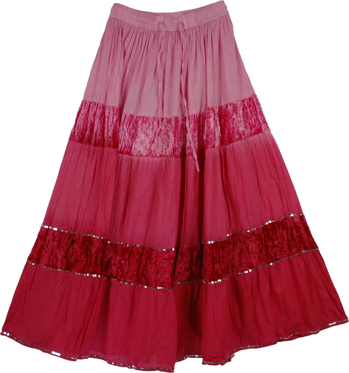 Sale:$14.99 Vintage Velvet Classic Long Skirt in Pink | Clearance ...