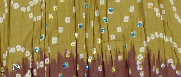 Gold Tye Die Multicolor Sequins Skirt