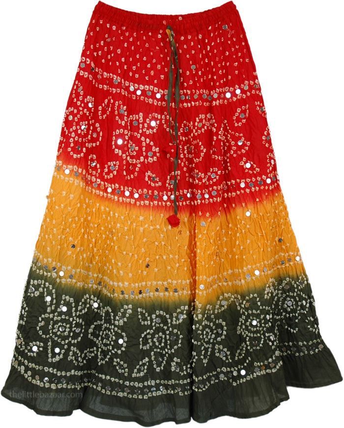 Printed Del Rio Sequin Summer Skirt