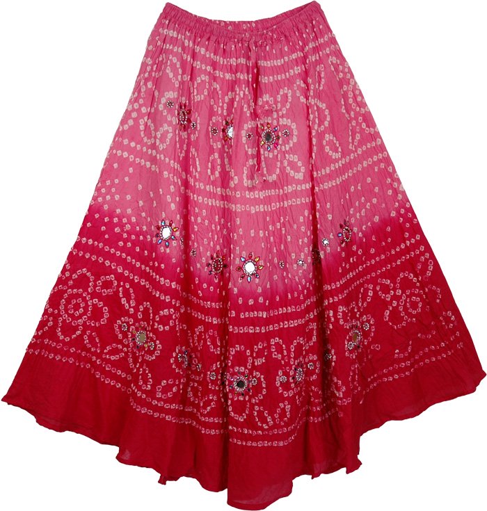 Red Avian Gypsy Long Sequin Skirt