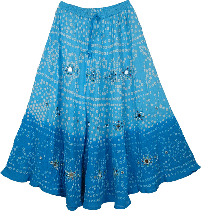 Blue Belle Sparkle Blue Long Skirt 34L | Sequin-Skirts | Tie-Dye