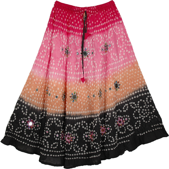 Sundance Magic Paisley Sequin Cotton Skirt