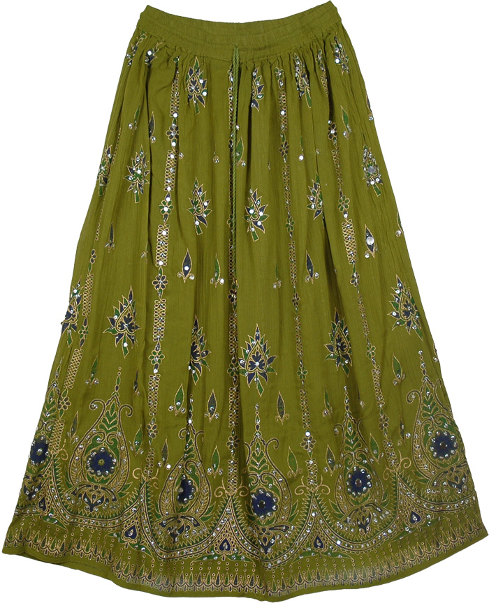 Henna Green Gypsy Fashion Skirt