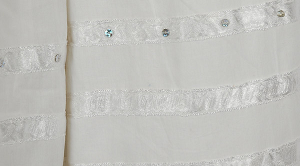 White Summer Cotton Long Skirt with Ribbons