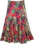 Colorful Skirt with Paisley Print and Sequins