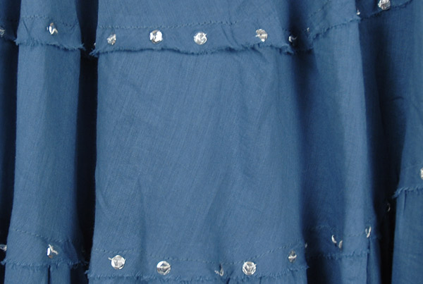 Tiered Long Sequin Dancing Skirt in Cobalt Blue