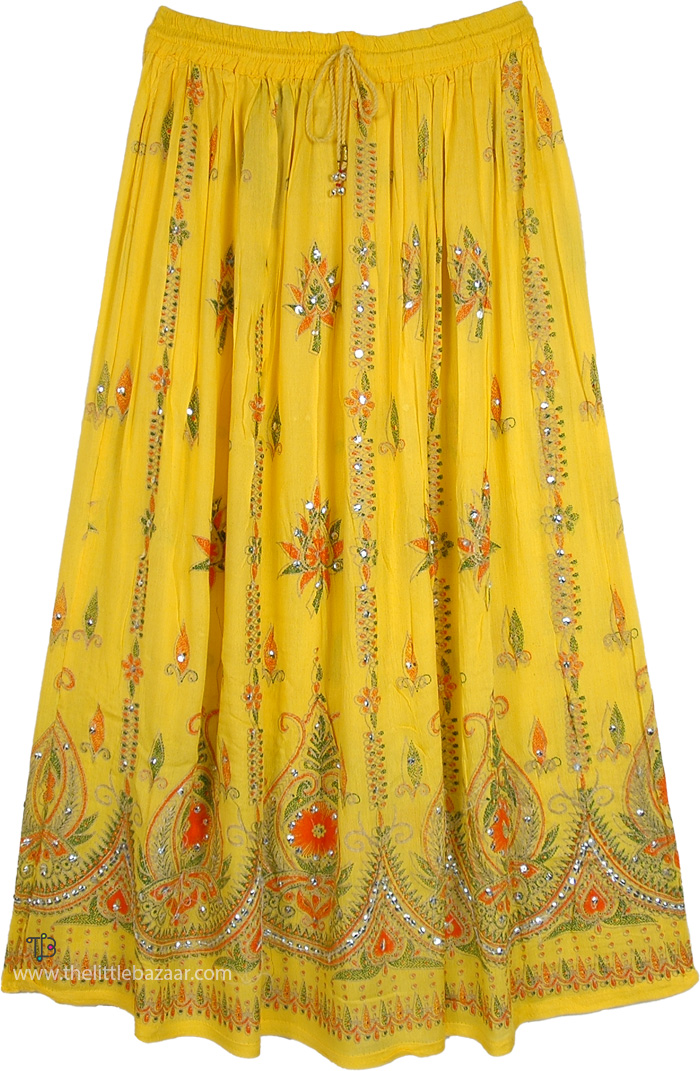 Marigold Magic Sequin Flow Dance Skirt