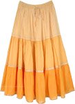 Sunshine Summer Tiered Cotton Long Skirt [8738]