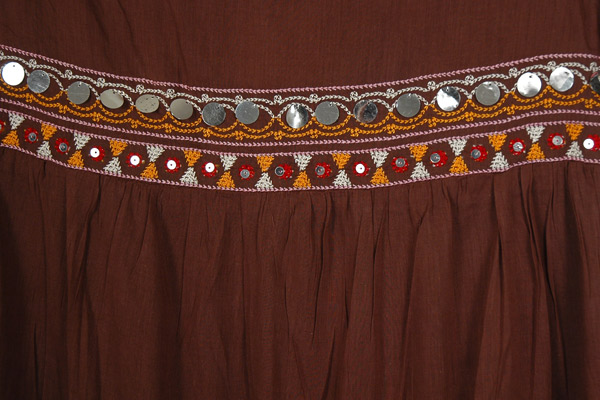 Desert Magic Ethnic Sequin Tiered Long Cotton Skirt