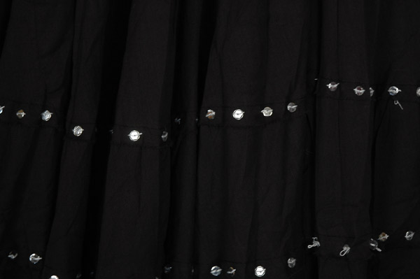 Ebony Beauty Sequin Tiered Long Skirt in Cotton