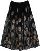Peacock Horizon Sequined Black Long Skirt