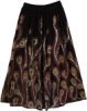 Peacock Delight Sequined Black Long Skirt