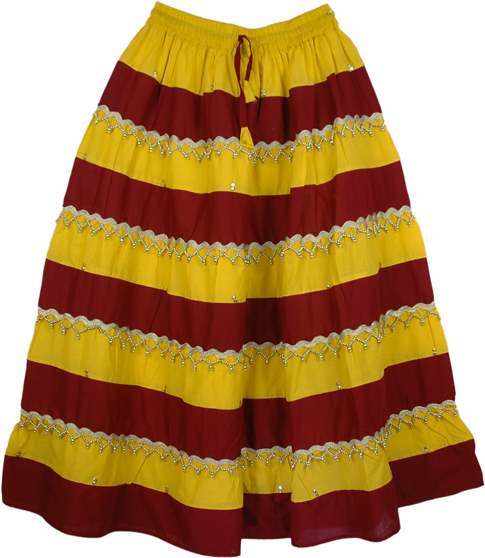Gypsy Boho Panel Festival Long Skirt