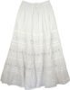 Royal White Embellished Cotton Skirt