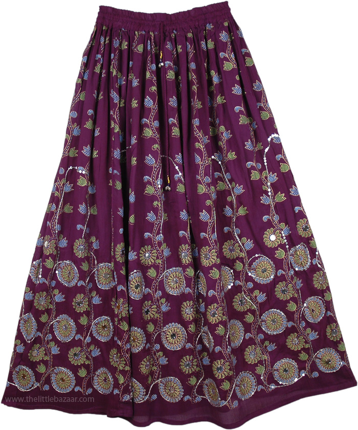 Hokey Pokey Ethnic Cotton Sequin Skirt